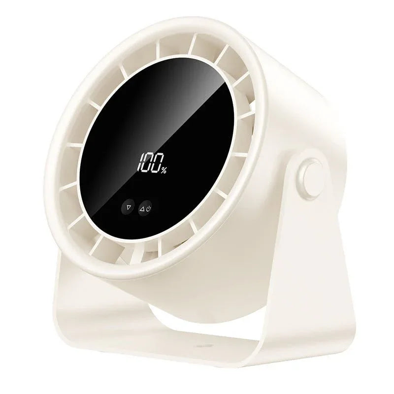 Compact Desktop Fan with 100-Speed Control, LED Display, USB Rechargeable & Wall Mount Option for Office, Bedroom