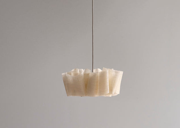 Woven Fabric Pendant Light with Iron Frame for Dining Room & Bedroom – Soft Ambient Overhead Lighting Fixture for 110–160 sq ft Spaces – Min