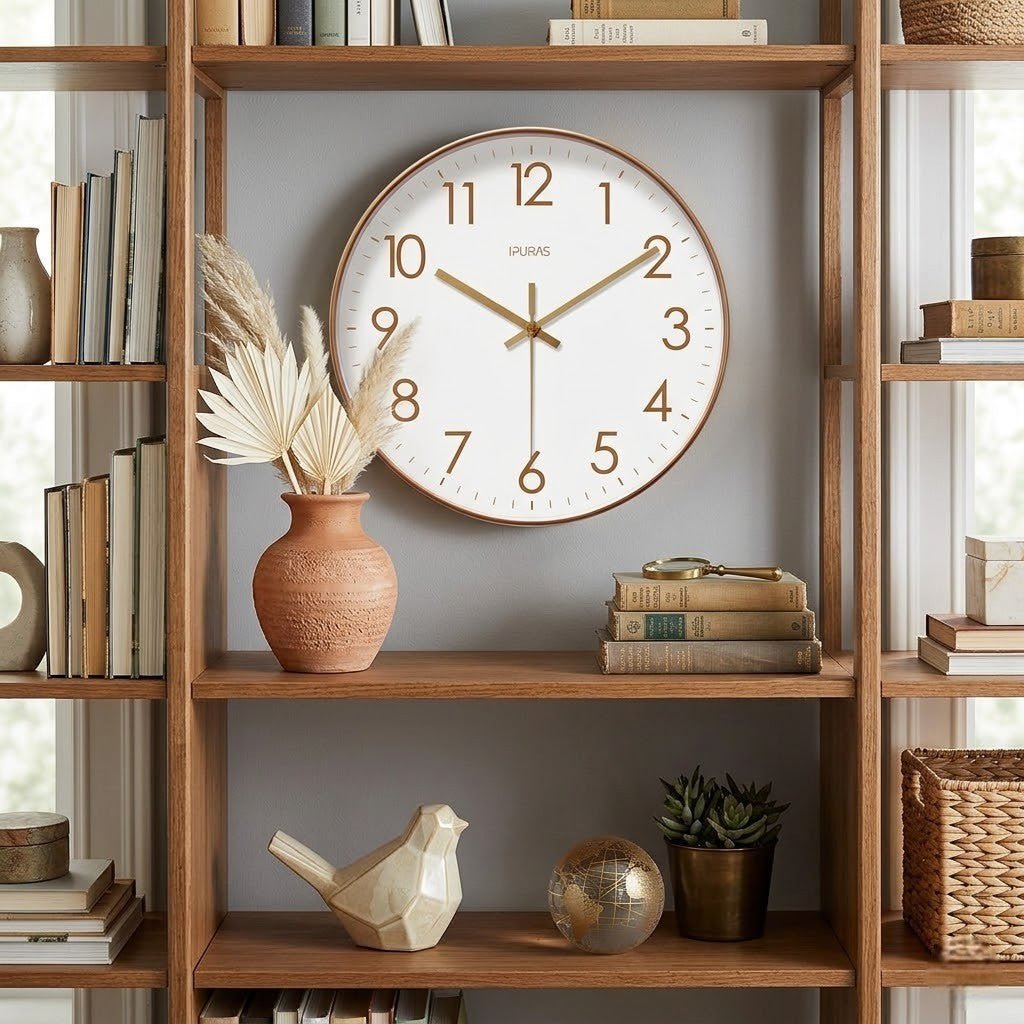 Nordic Minimalist Wall Clock with Silent Quartz Movement | Stylish Timepiece for Modern Interiors
