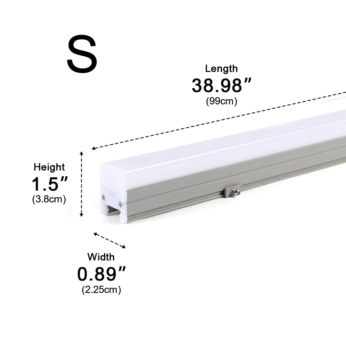 Recessed Aluminum Strip Light for Building Facades 12W Per Foot Waterproof Outdoor Wall Lighting for Commercial Architecture and Residential