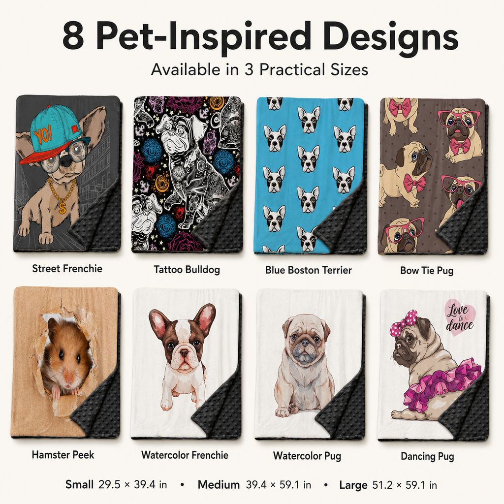Ortekor Layered Minky Pet Comfort Blanket for Dog Beds, Quiet Corners & Noisy Moments