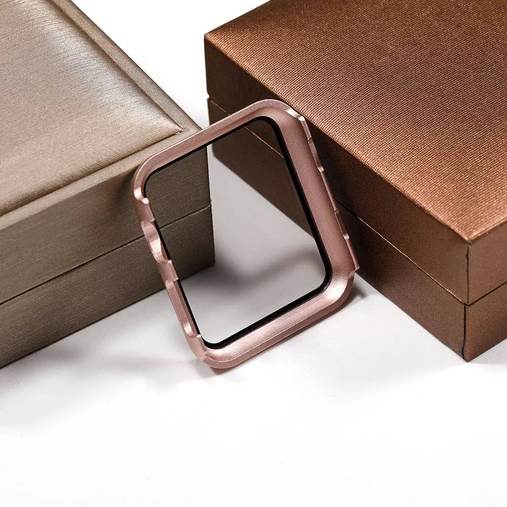Reinforced Metal Armor Shell with Built-In Hardened Glass Display Shield for 40mm & 44mm Series 4/5/6, 38mm & 42mm Series 1/2/3