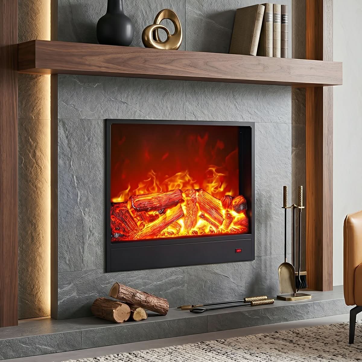 HEARTHRECESS – LED Fireplace Light for Cozy Heated Glow