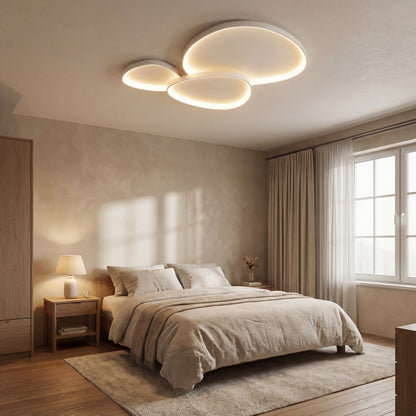 LED Ceiling Light Fixture Modern Minimalist Design for Dining Room Bar Kitchen | Integrated Bulb Aluminum Acrylic Panel Flush Mount