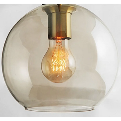 Glass Pendant Light Fixture Hanging Ceiling Lamp 8 Inch Amber Shade Metallic Accent Contemporary Kitchen Island Dining Area Bedroom