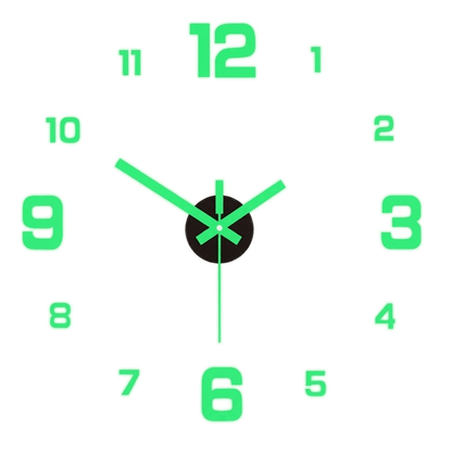 Modern 3D Frameless Wall Clock with Luminous Numbers – DIY Silent Movement, Customizable Layout for Living Room, Bedroom & Office Decor