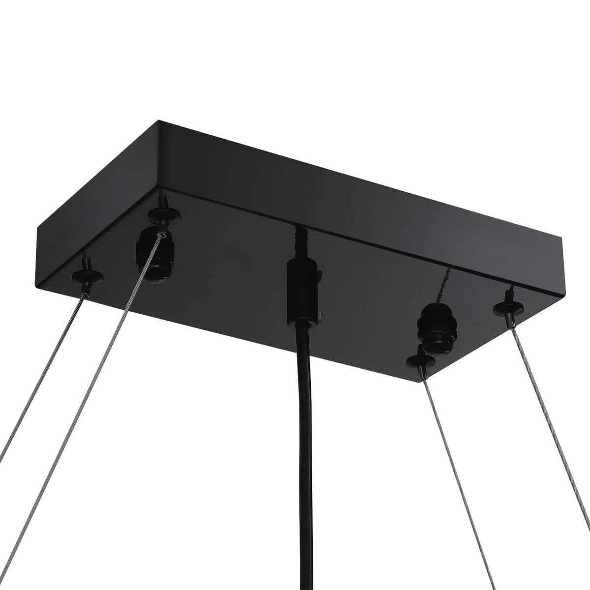 Linear Crystal Pendant Light 47 in Matte Black Rectangular Hanging Fixture for Kitchen Island Dining Table Modern Raindrop Lighting