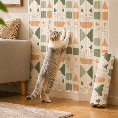 Ortekor Self-Adhesive Cat Scratch Mat for Wall & Furniture Protection – Cuttable Cat Scratching Pad for Sofa, Door, Bedside & Home Surfaces