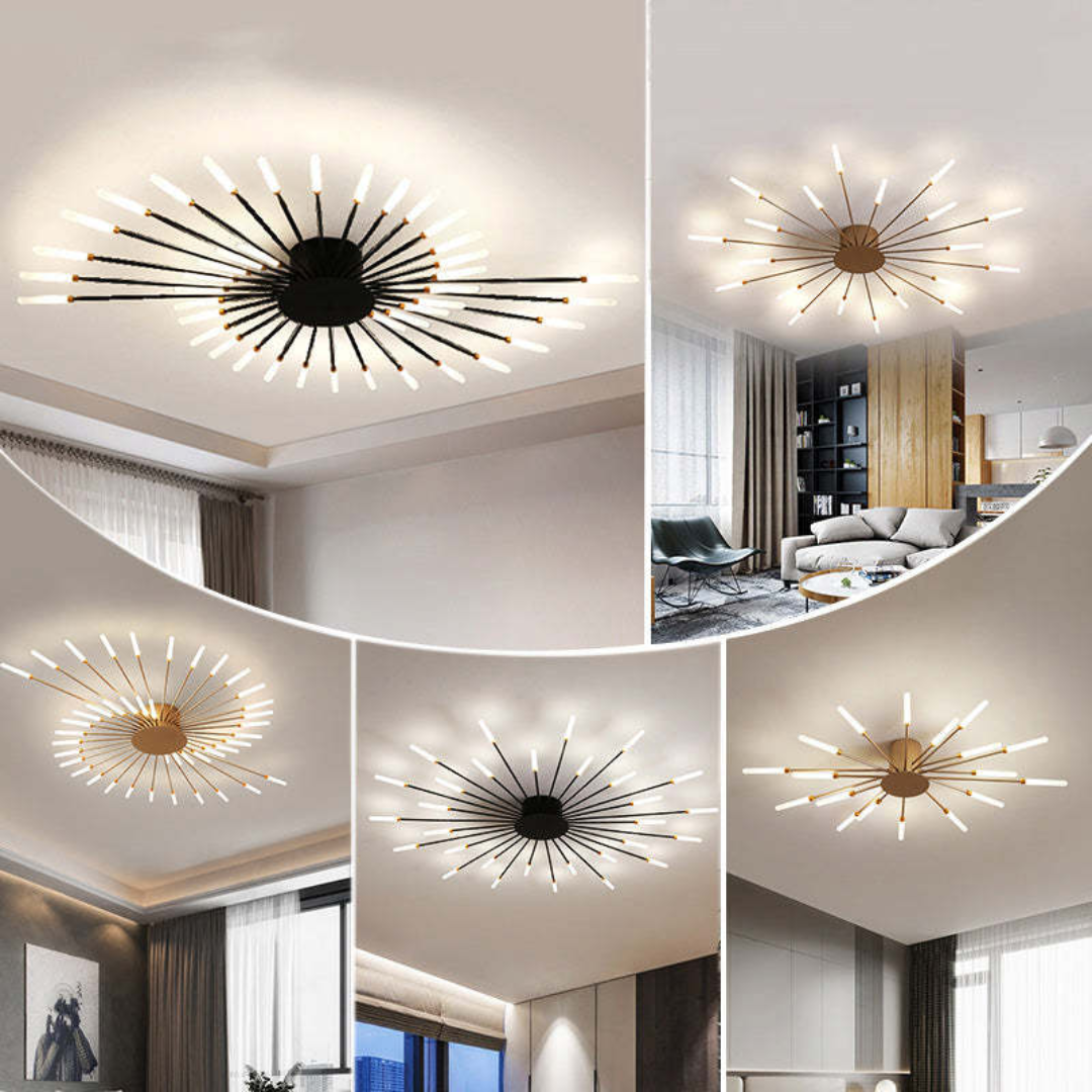 Large LED Ceiling Light Fixture with Multiple Bulbs for Living Room Bedroom Hotels White Metal Acrylic Flush Mount Indoor Lighting 10-16 Squ