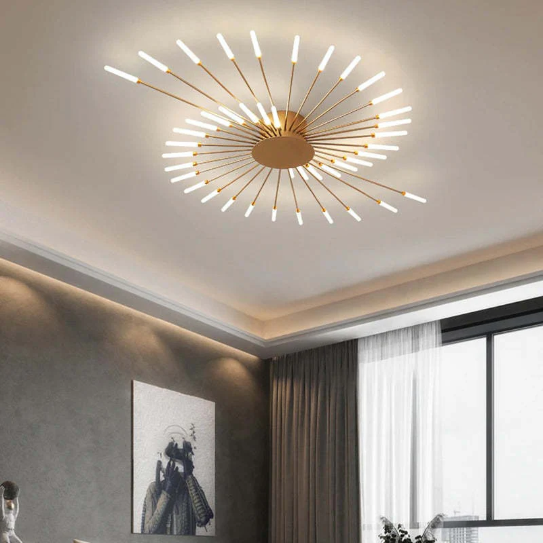 Large LED Ceiling Light Fixture with Multiple Bulbs for Living Room Bedroom Hotels White Metal Acrylic Flush Mount Indoor Lighting 10-16 Squ