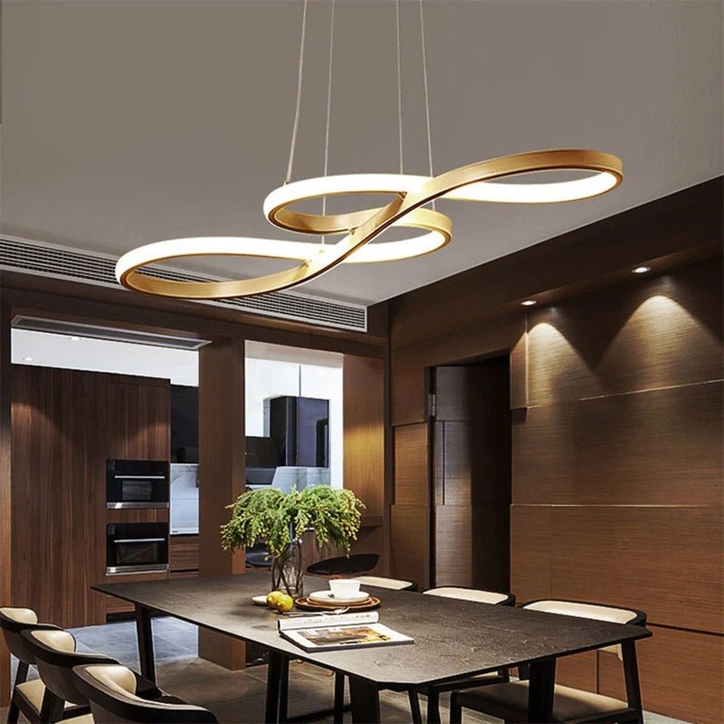 Circular Aluminum Ceiling Fixture Dimmable LED 30 in Ring Hanging Light for Dining Table Kitchen Island Modern Overhead Chandelier with Remo