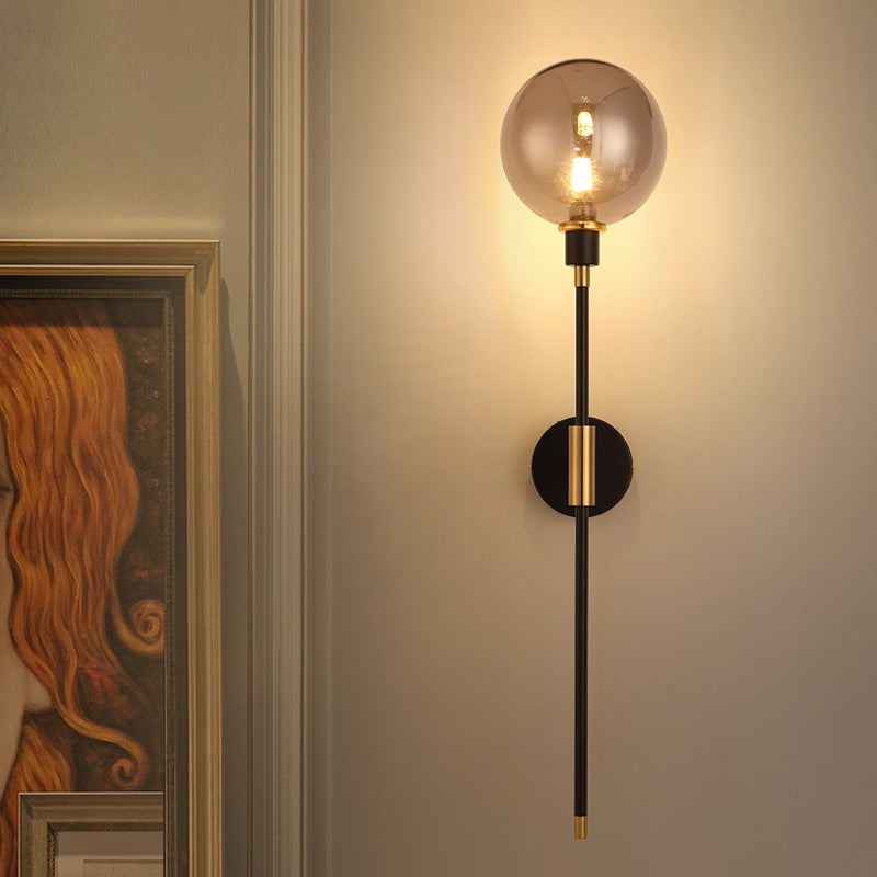 Contemporary Glass Shade LED Fixture Gray Amber Clear Finishes for Hallway Bedroom Entryway Living Room Bathroom