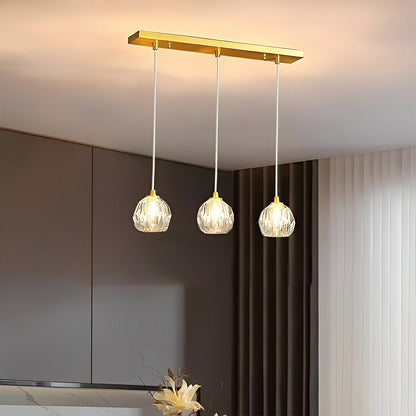 Hanging Ceiling Fixture with Crystal Accents and Adjustable 78-Inch Cord, LED Tri-Color 5W Chandelier for Dining Rooms & Entryways