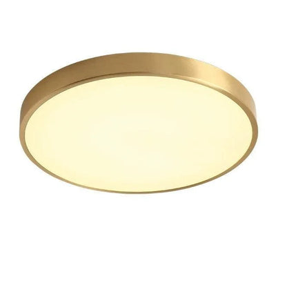 Bronze Flush Mount Ceiling Light Round 12 in Low Profile Copper Fixture for Bedroom Kitchen Hallway Minimalist Modern Home Lighting