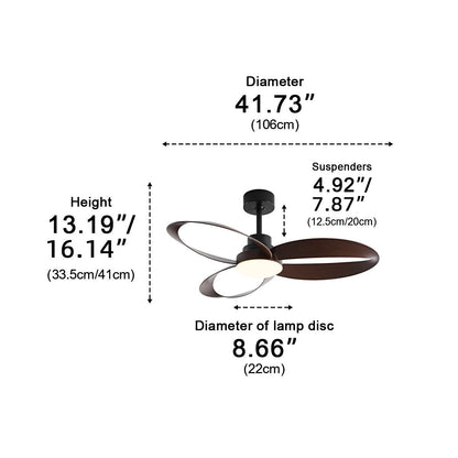 42 Inch Reversible Ceiling Fan with LED Light | 6-Speed Remote Control for Bedroom Living Room | Adjustable Color Temperature 3000K-6000K