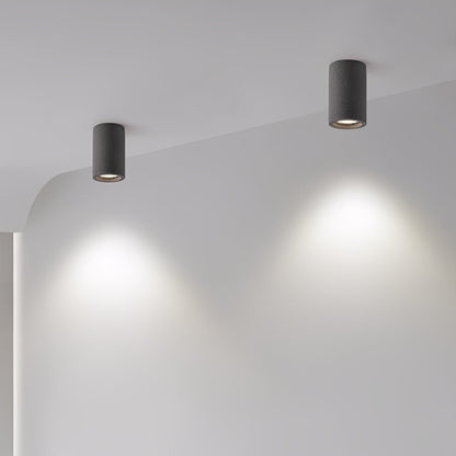Cylinder Ceiling Spotlight Gray Aluminum GU10 7W LED for Kitchen Bedroom Living Room Hallway Modern Industrial Minimalist Architectural Acce