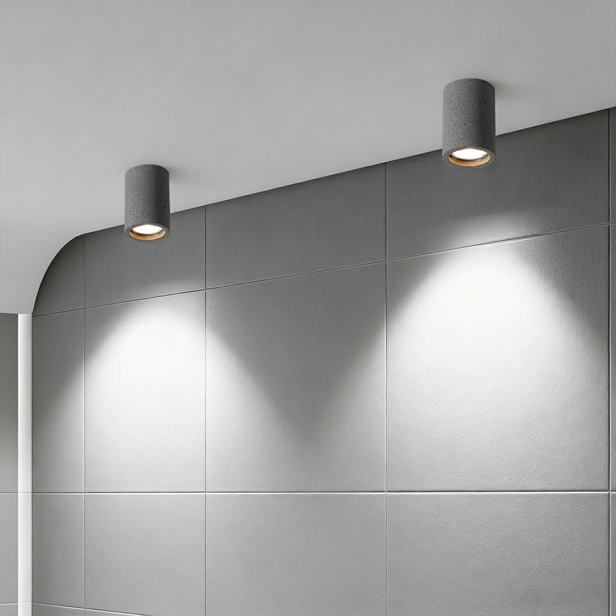 Cylinder Ceiling Spotlight Gray Aluminum GU10 7W LED for Kitchen Bedroom Living Room Hallway Modern Industrial Minimalist Architectural Acce