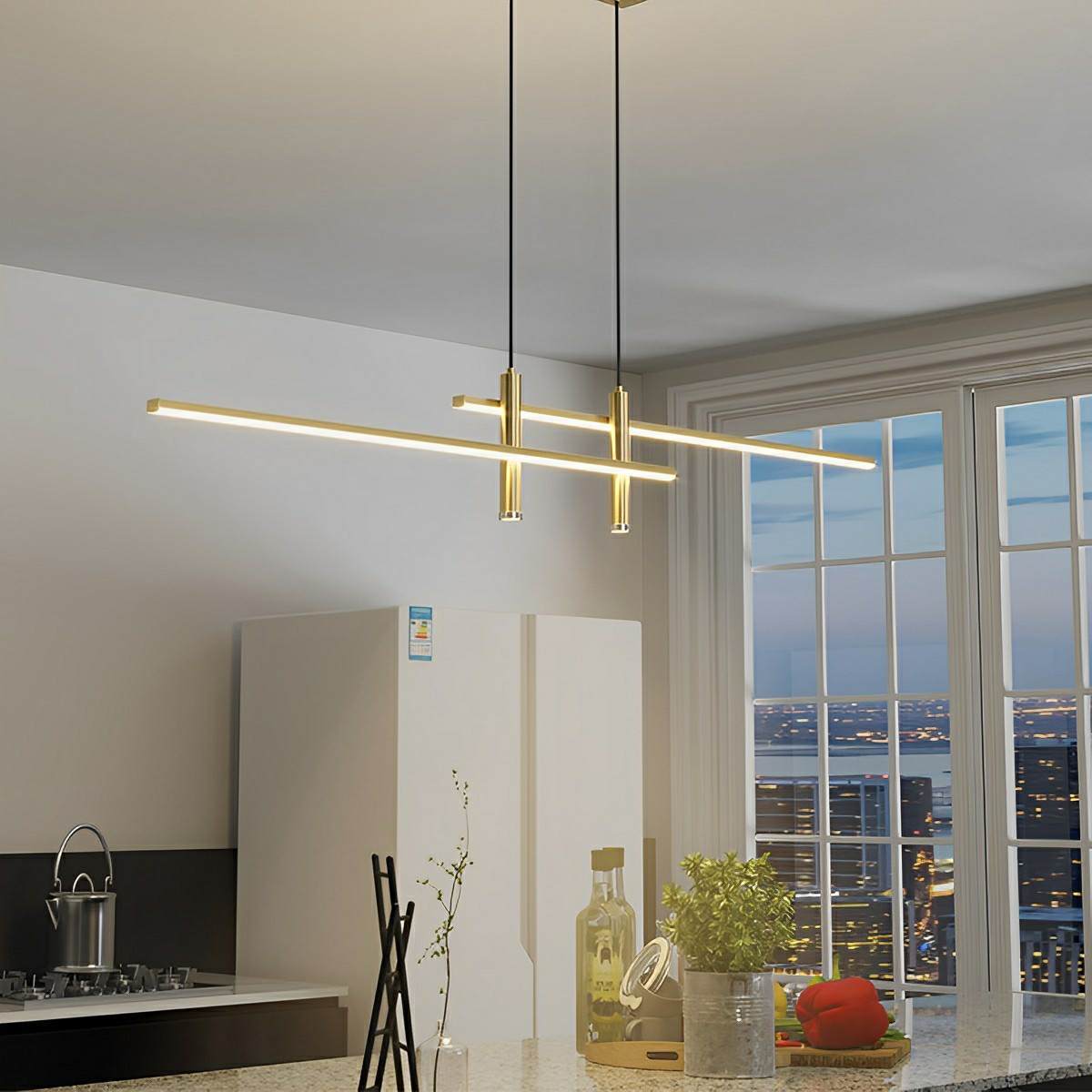 Modern Minimalist | Slim Linear Pendant Lamp with Adjustable Dimming | Perfect for Contemporary Interiors