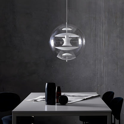 Suspension LED sphérique de 16 pouces, acrylique transparent avec intérieur doré, lampe suspendue réglable pour îlot de cuisine, table à manger, salon et bar