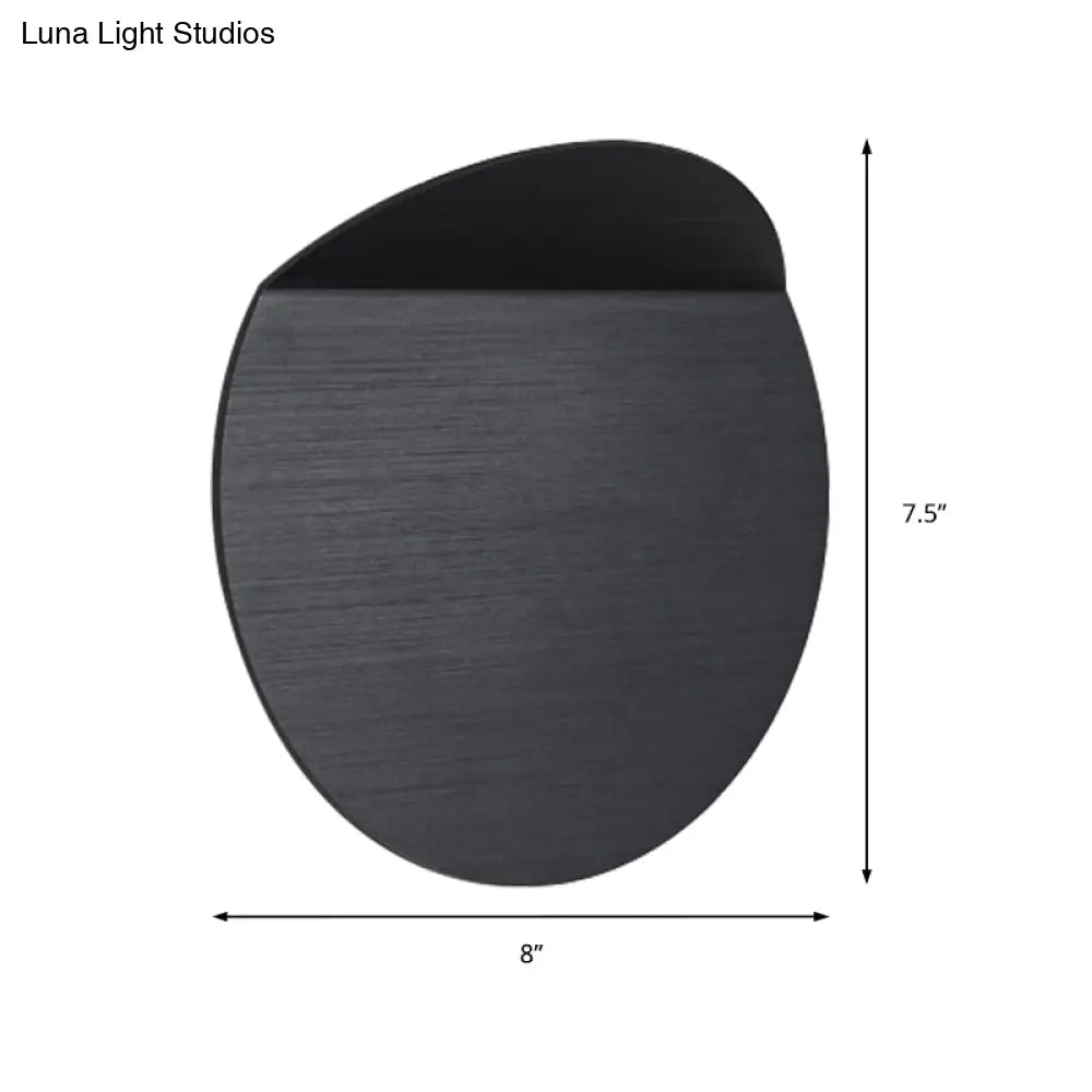 LED Wall Sconce Indoor Hallway Light Round Metal Fixture Black White Gray Gold Bronze Adjustable Brightness Corridor Entryway Hardwired