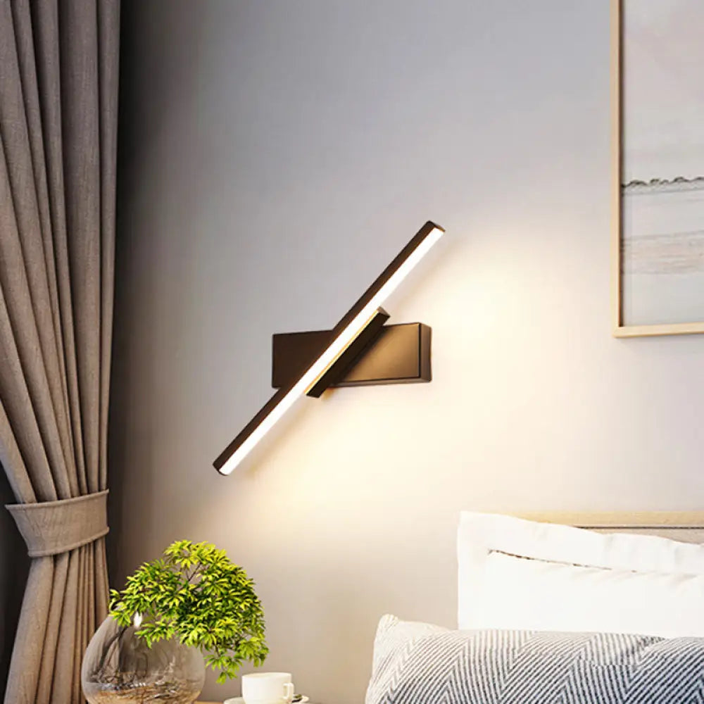 Metal Linear LED Sconce Swivel Adjustable Acrylic Shade for Bedroom Hallway Bathroom Living Room Contemporary Hardwired 12-Inch