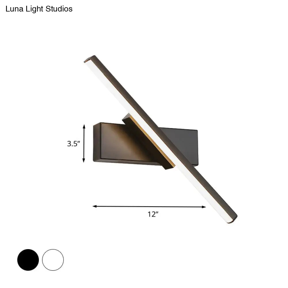 Metal Linear LED Sconce Swivel Adjustable Acrylic Shade for Bedroom Hallway Bathroom Living Room Contemporary Hardwired 12-Inch