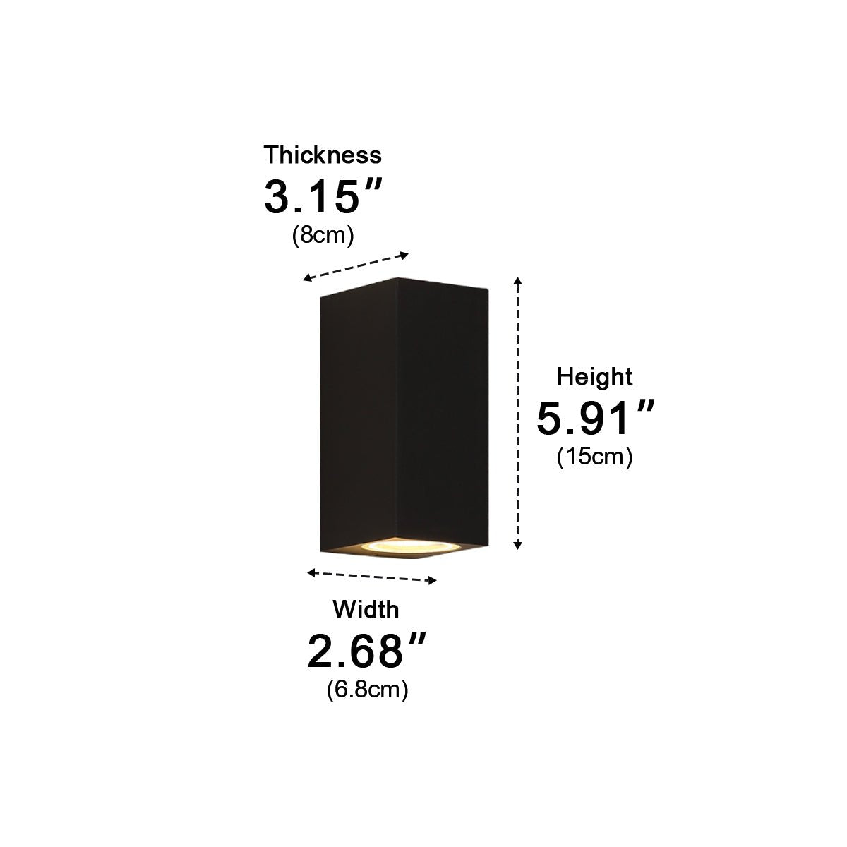 Outdoor LED Uplight Downlight Sconce 6W Aluminum Black Fixture Warm White for Patios Walkways Villa Facades Modern Architectural Accent