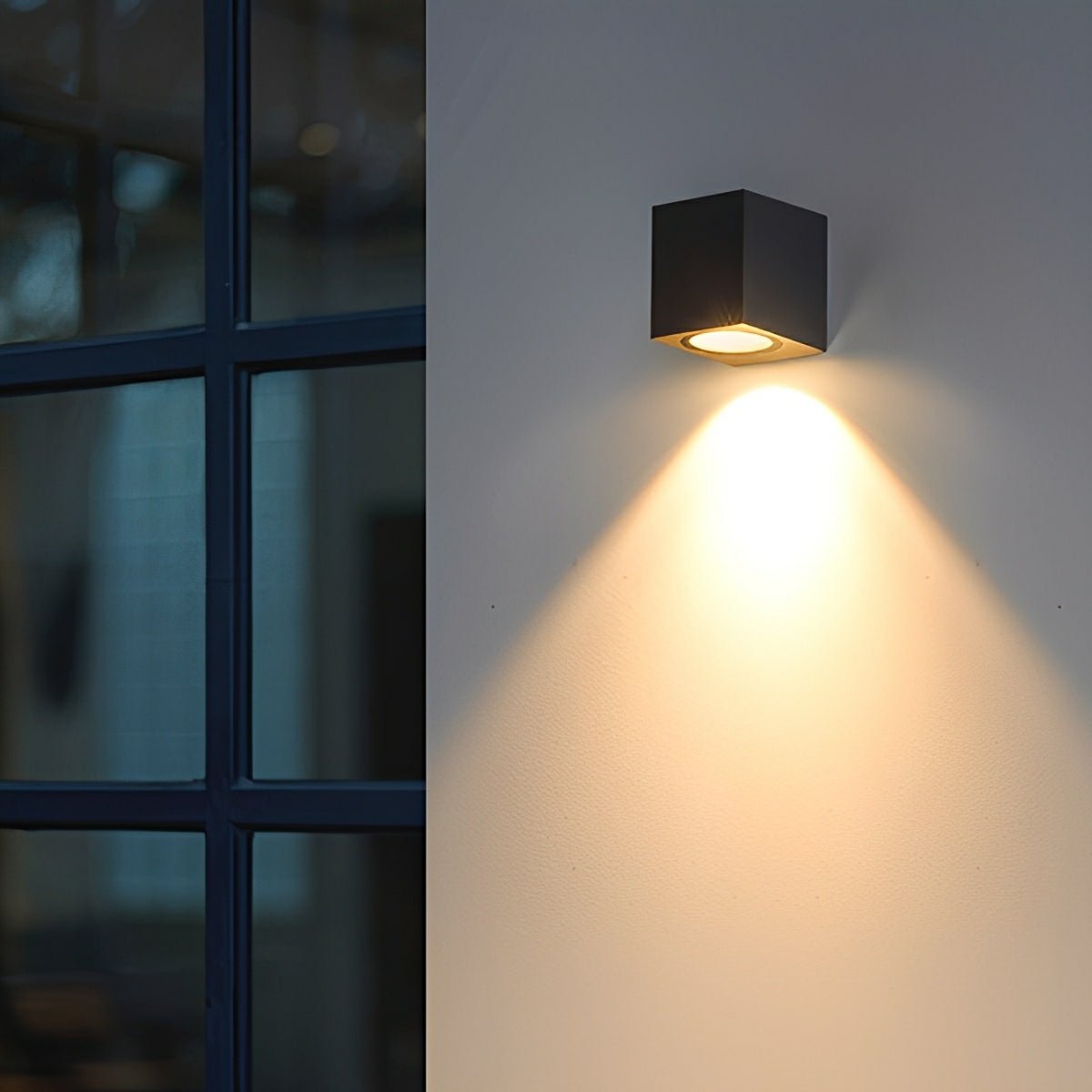 Outdoor LED Uplight Downlight Sconce 6W Aluminum Black Fixture Warm White for Patios Walkways Villa Facades Modern Architectural Accent