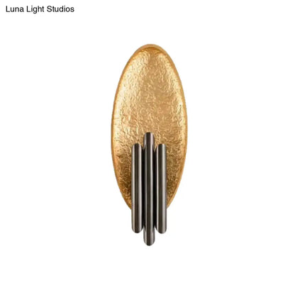 Two-Light Hardwired Wall Sconce with Tubular Arms & Oval Metal Backplate for Hallway Bedroom Living Room Entryway Indoor Lighting