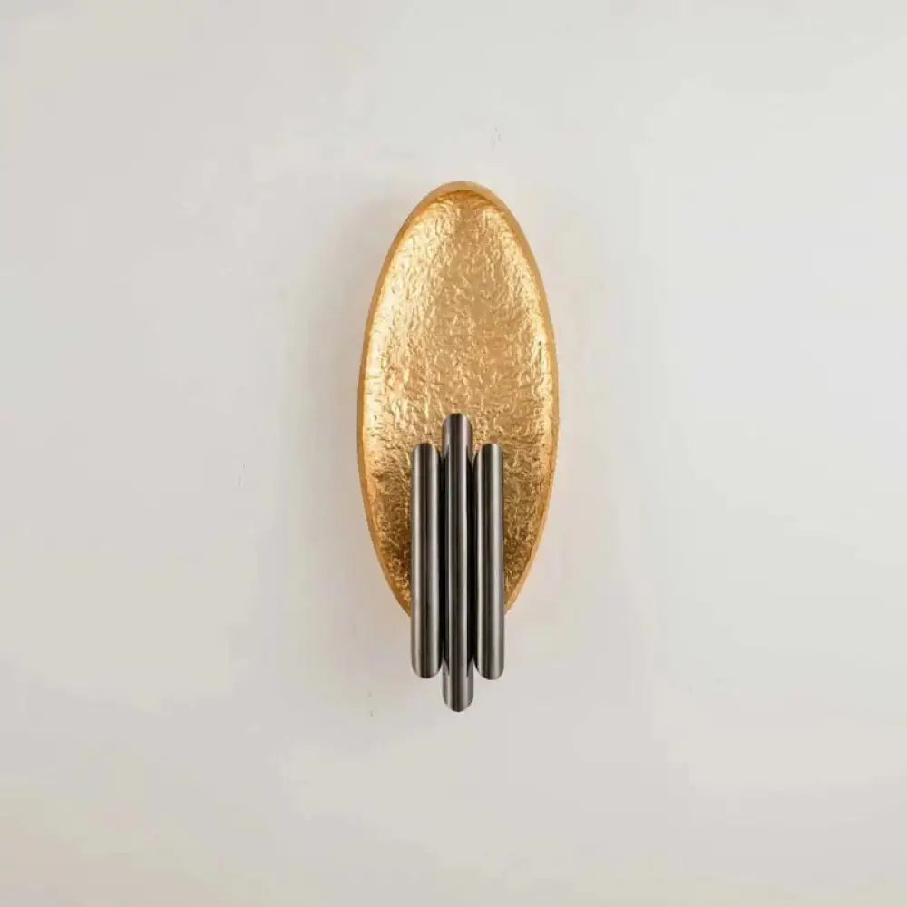 Two-Light Hardwired Wall Sconce with Tubular Arms & Oval Metal Backplate for Hallway Bedroom Living Room Entryway Indoor Lighting