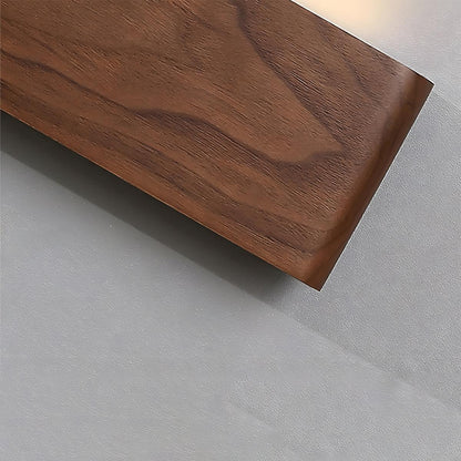 Applique murale LED rectangulaire en bois de noyer, 8 po, modes d'éclairage réglables, chambre, couloir, salon, moderne, minimaliste, Japandi, scandinave, intérieur