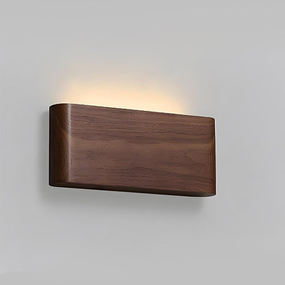 Applique murale LED rectangulaire en bois de noyer, 8 po, modes d'éclairage réglables, chambre, couloir, salon, moderne, minimaliste, Japandi, scandinave, intérieur