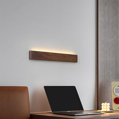 Applique murale LED rectangulaire en bois de noyer, 8 po, modes d'éclairage réglables, chambre, couloir, salon, moderne, minimaliste, Japandi, scandinave, intérieur
