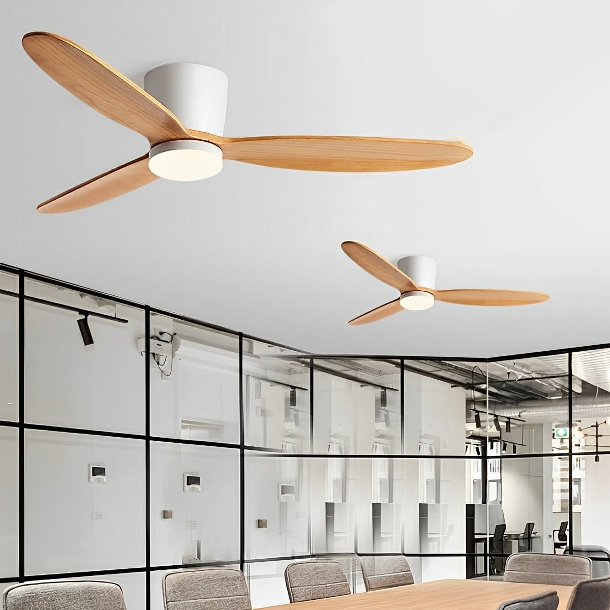 56-Inch Wood-Grain Reversible Ceiling Fan with Dimmable LED Light & Remote – 6-Speed DC Motor, 3 Color Temps for Bedrooms, Living Rooms & Op