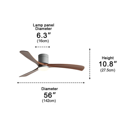 Reversible DC Motor Ceiling Fan with LED Light 38-56 Inch 6-Speed Remote Control Flush Mount for Bedroom Living Room Dining Room Year-Round