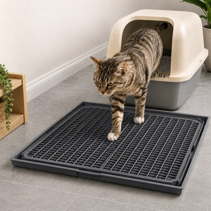 Ortekor Modular Cat Litter Mat for Litter Box Exits - Double-Layer Litter Trap for Cleaner Floors