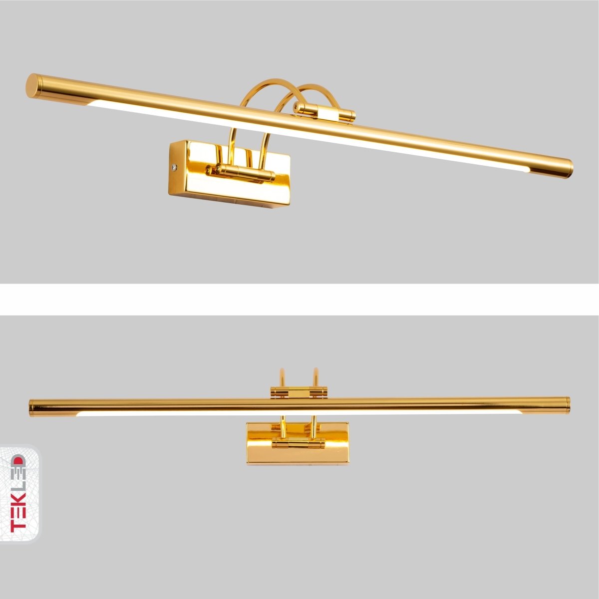 Applique LED pour tableau 63,5 cm en aluminium, rampe d'éclairage pour peintures, cadres et miroirs, blanc chaud 8 W, éclairage d'accentuation réglable pour galerie