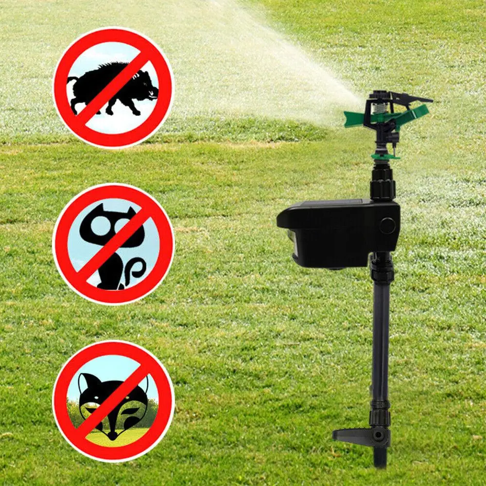 Outdoor Motion Sensor Sprinkler for Yard & Garden Animal Control | Humane Deterrent System with 120° Detection | Solar Powered Irrigation