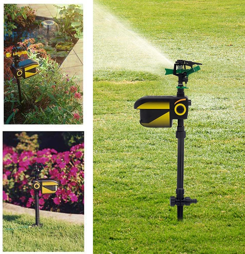 Outdoor Motion Sensor Sprinkler for Yard & Garden Animal Control | Humane Deterrent System with 120° Detection | Solar Powered Irrigation