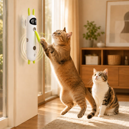 Ortekor Motion-Activated Feather Cat Toy for Indoor Play - Wall-Mounted Teaser That Keeps Bored Cats Busy