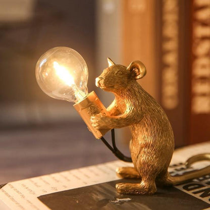 Whimsical Animal Figurine Desk Light with LED Bulb for Bedroom Nightstand Living Room Kids Room Accent Lighting Minimalist Decor