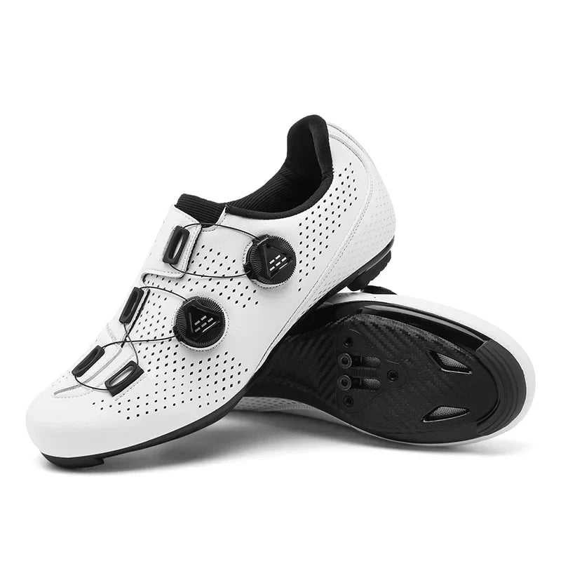 Dual-Dial Cycling Shoes for Road and Mountain Biking with Breathable Mesh Upper and Stiff Rubber Sole for Men and Women