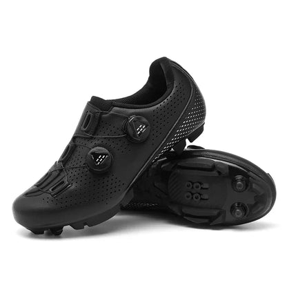 Dual-Dial Cycling Shoes for Road and Mountain Biking – Breathable Synthetic Leather with Rubber Sole for Men and Women