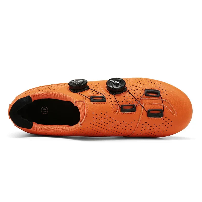 Dual-Dial Cycling Shoes for Road and Mountain Biking with Breathable Mesh Upper and Stiff Rubber Sole for Men and Women