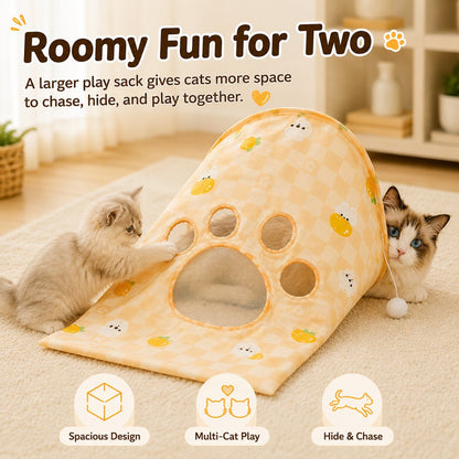Ortekor Interactive Cat Crinkle Play Sack for Indoor Cats - Hide, Pounce & Stay Busy While You're Away
