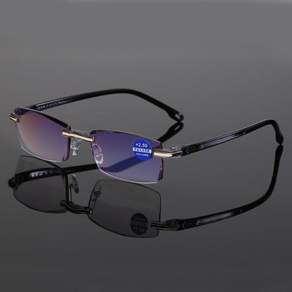 Progressive Reading Glasses with Screen Filter | No-Line Bifocals for Computer Work & Reading | Lightweight Titanium Frame | Anti-Fatigue