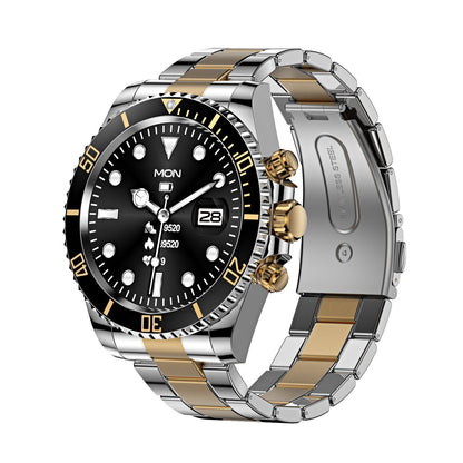 Montre intelligente Bluetooth pour homme avec moniteur de fréquence cardiaque et lunette rotative pour les appels et le suivi de la condition physique