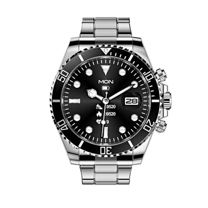 Montre intelligente Bluetooth pour homme avec moniteur de fréquence cardiaque et lunette rotative pour les appels et le suivi de la condition physique