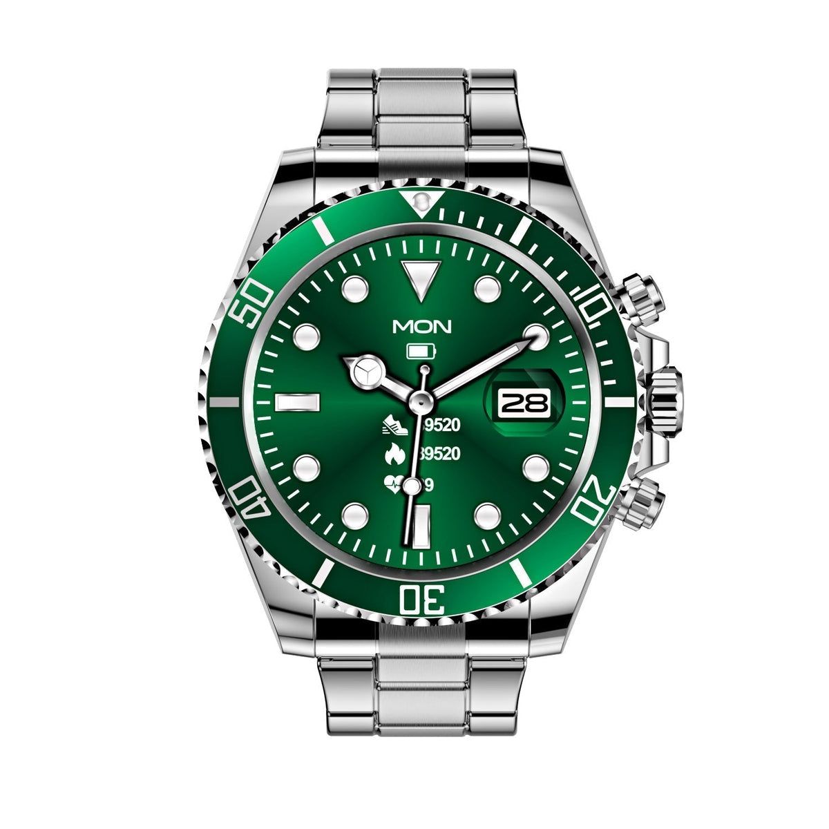 Montre intelligente Bluetooth pour homme avec moniteur de fréquence cardiaque et lunette rotative pour les appels et le suivi de la condition physique