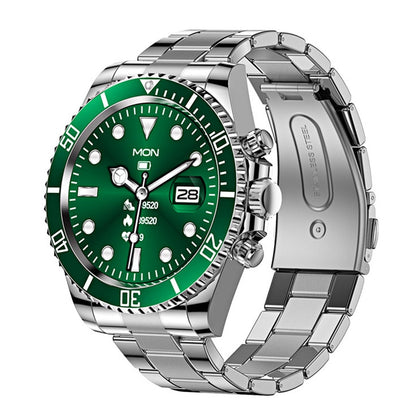 Montre intelligente Bluetooth pour homme avec moniteur de fréquence cardiaque et lunette rotative pour les appels et le suivi de la condition physique